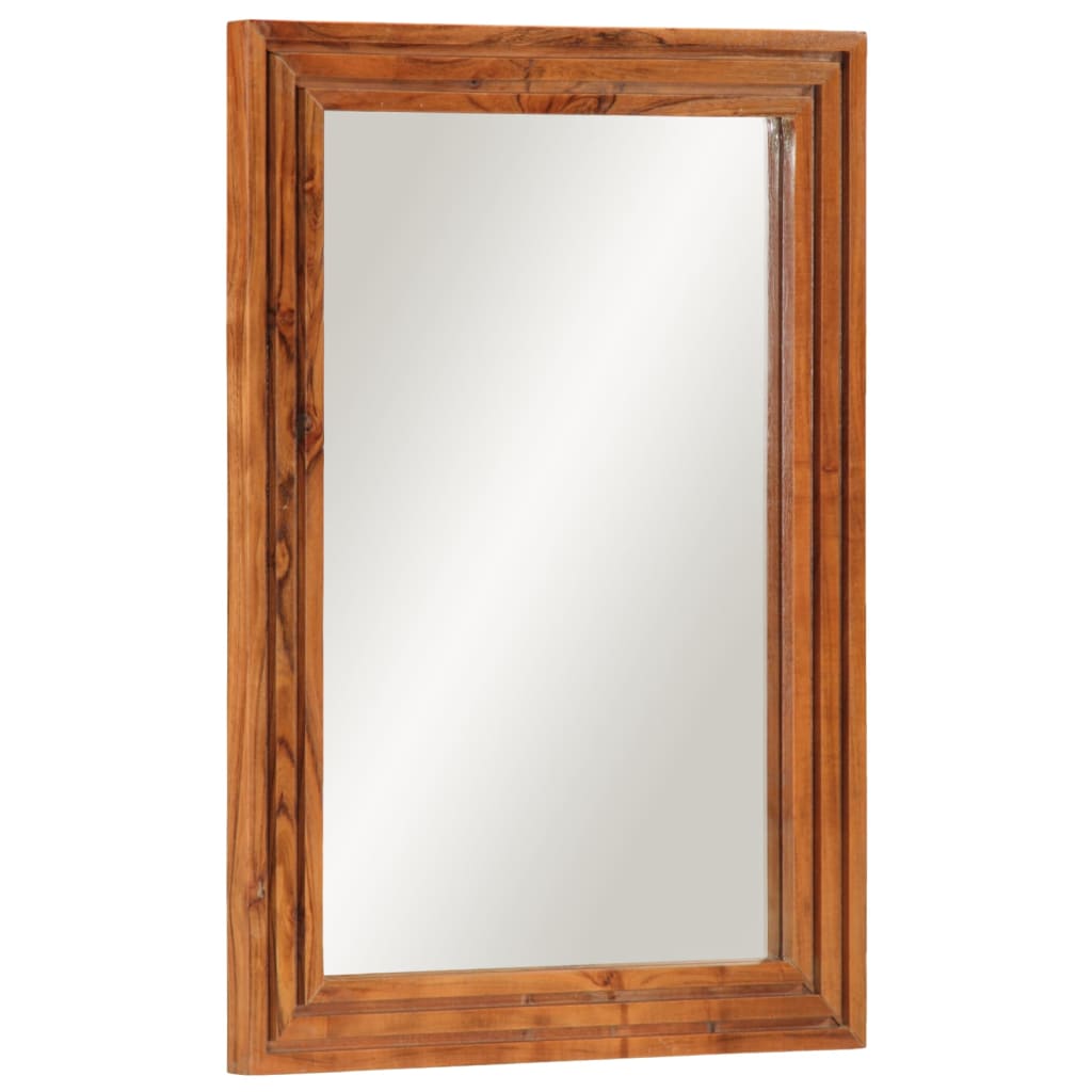 Espejo de baño madera de ingeniería y latón negro 50x70x2,5 cm
