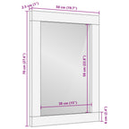 Espejo de baño madera maciza de mango y vidrio 50x70 cm
