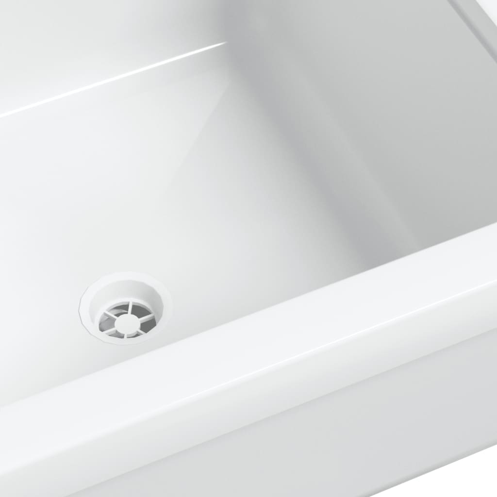 Fregadero lavabo de pared resina blanco 40x40x24 cm