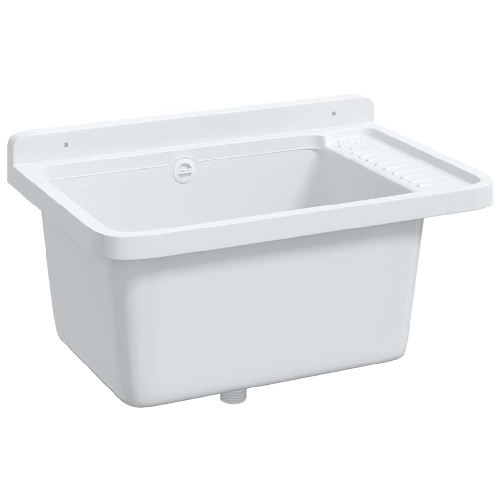 Fregadero utilitario de pared resina blanco 60x40x28 cm