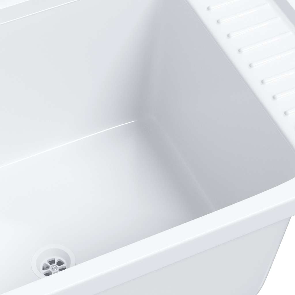 Fregadero utilitario de pared resina blanco 60x40x28 cm
