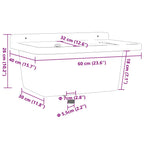 Fregadero utilitario de pared resina blanco 60x40x28 cm