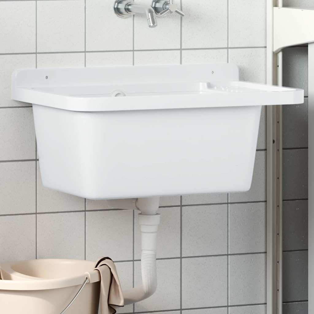 Fregadero utilitario de pared resina blanco 60x40x28 cm