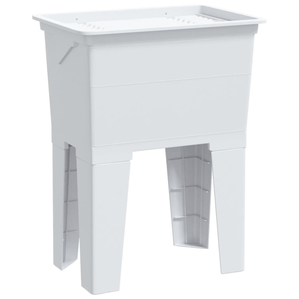 Fregadero de lavadero de resina blanco 59x41x75 cm