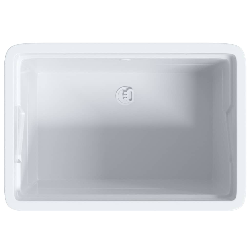 Fregadero de lavadero de resina blanco 59x41x75 cm