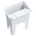 Fregadero de lavadero de resina blanco 59x41x75 cm