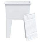 Fregadero de lavadero de resina blanco 59x41x75 cm