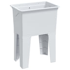 Fregadero de lavadero de resina blanco 59x41x75 cm