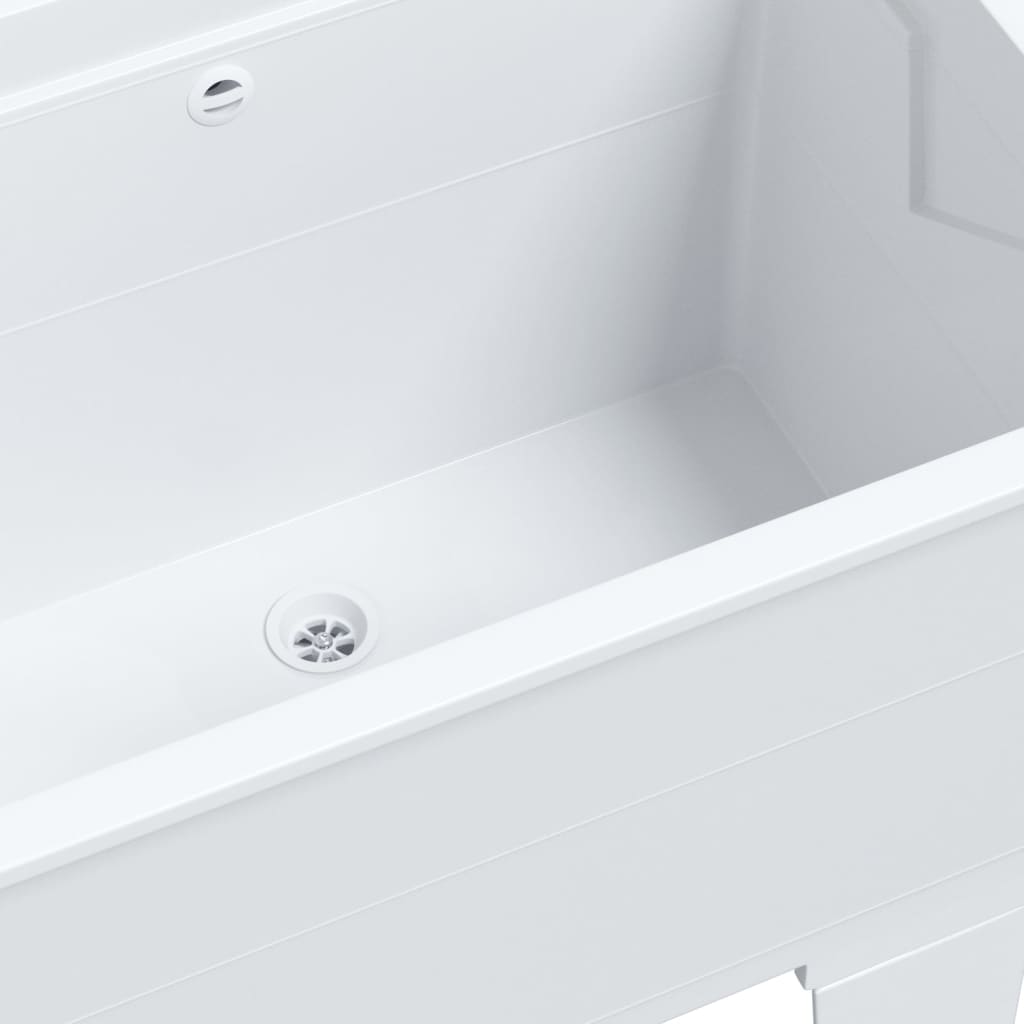 Fregadero de lavadero de resina blanco 59x41x75 cm