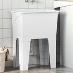 Fregadero de lavadero de resina blanco 59x41x75 cm