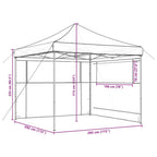 Tienda de fiesta plegable Pop-Up 2 paredes laterales burdeos