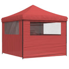 Tienda de fiesta plegable Pop-Up 4 paredes laterales burdeos