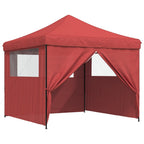 Tienda de fiesta plegable Pop-Up 4 paredes laterales burdeos