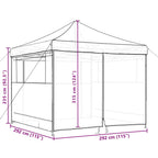 Tienda de fiesta plegable Pop-Up 4 paredes laterales burdeos