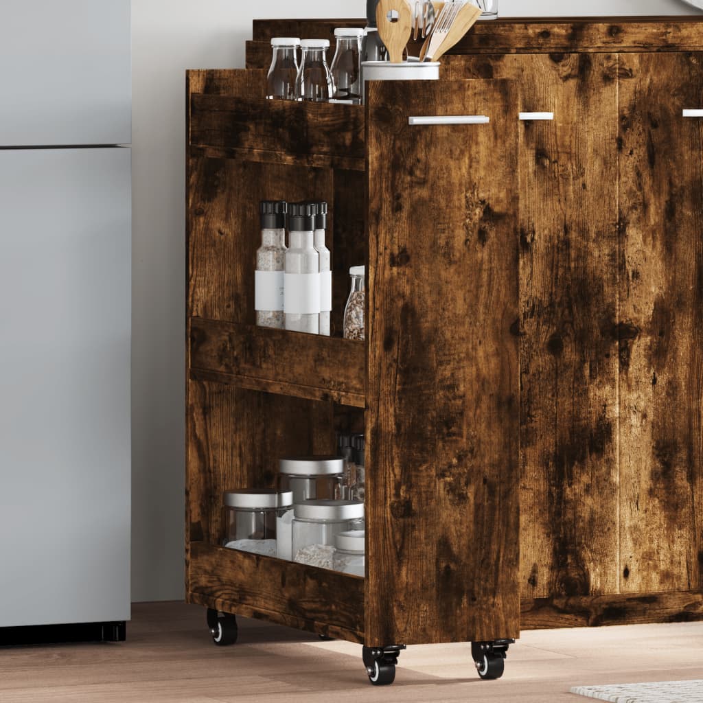 Armario con ruedas madera de ingeniería blanco 60x22x79 cm