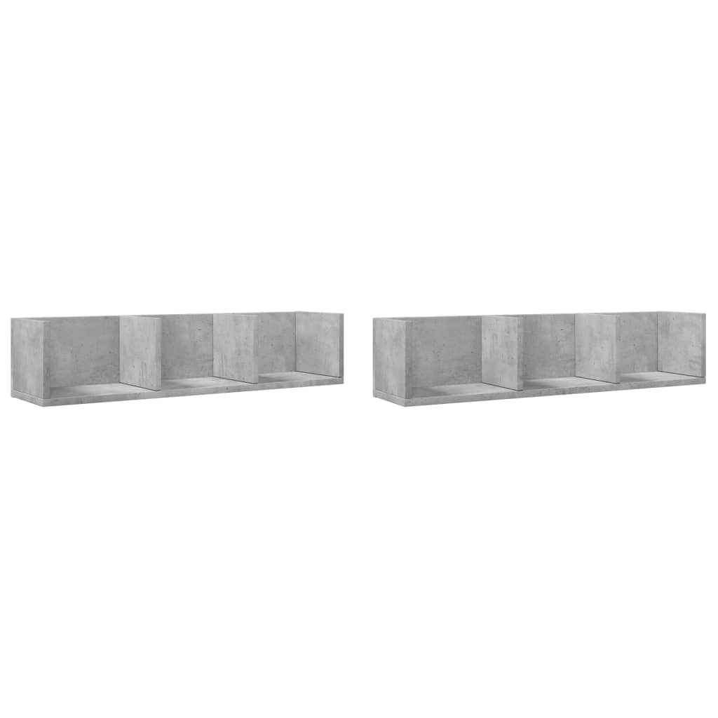Muebles de pared 2 uds madera de ingeniería gris hormigón