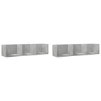Muebles de pared 2 uds madera de ingeniería gris hormigón