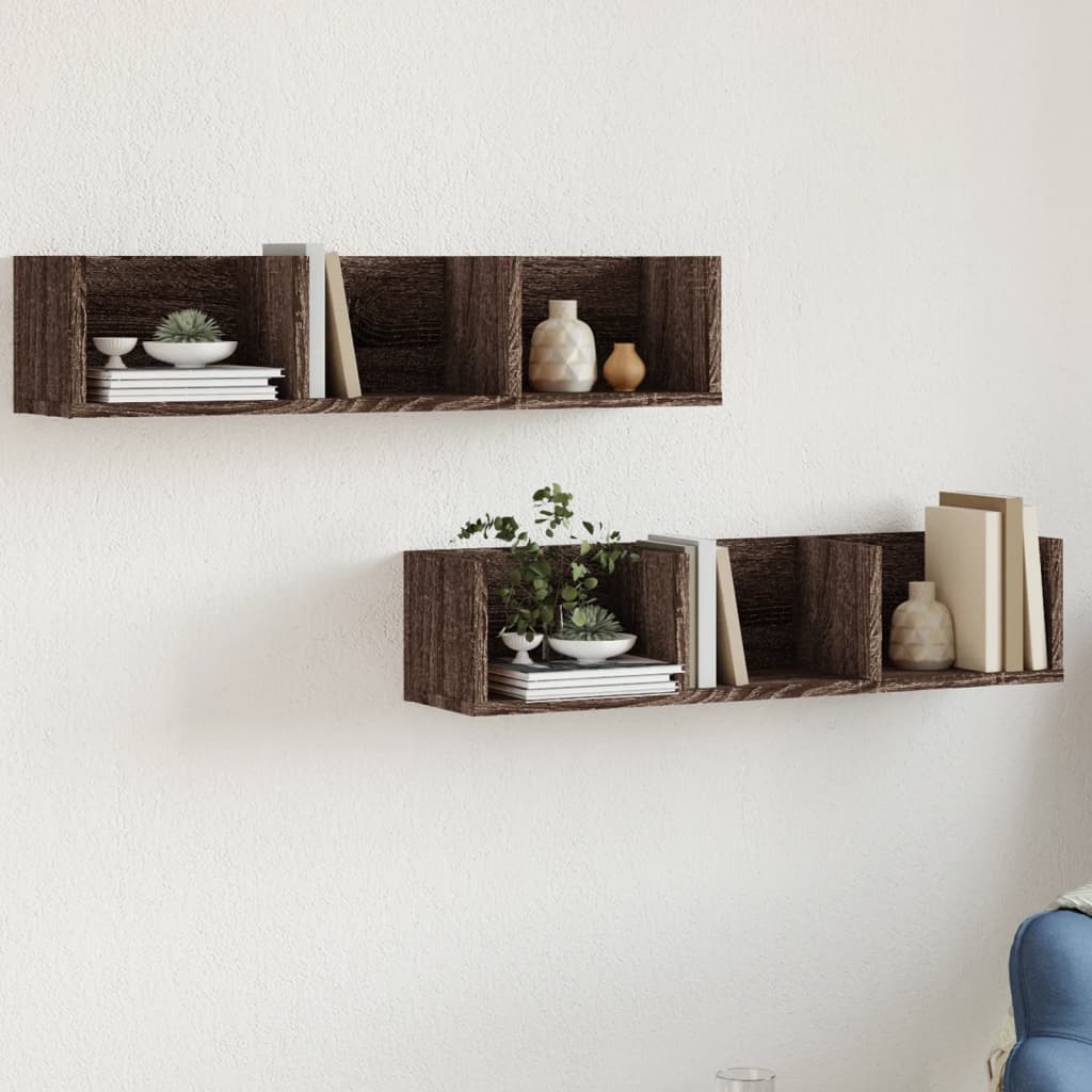 Muebles de pared 2 uds madera de ingeniería gris hormigón