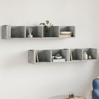 Muebles de pared 2 uds madera de ingeniería gris hormigón