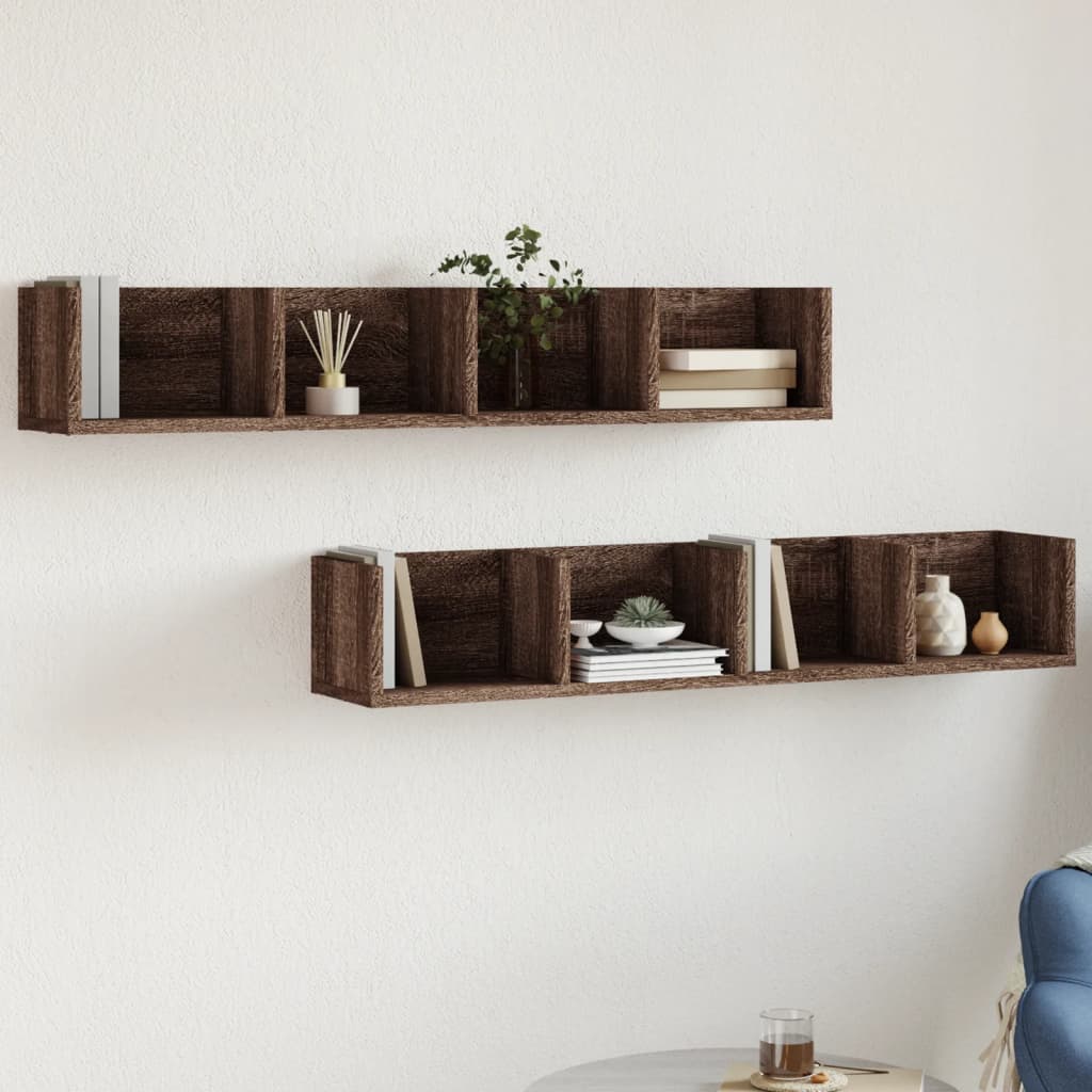 Muebles de pared 2 uds madera de ingeniería gris hormigón