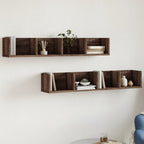 Muebles de pared 2 uds madera de ingeniería gris hormigón