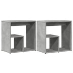 Mesa auxiliar 2 uds madera ingeniería gris hormigón 50x30x50 cm