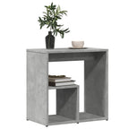 Mesa auxiliar 2 uds madera ingeniería gris hormigón 50x30x50 cm