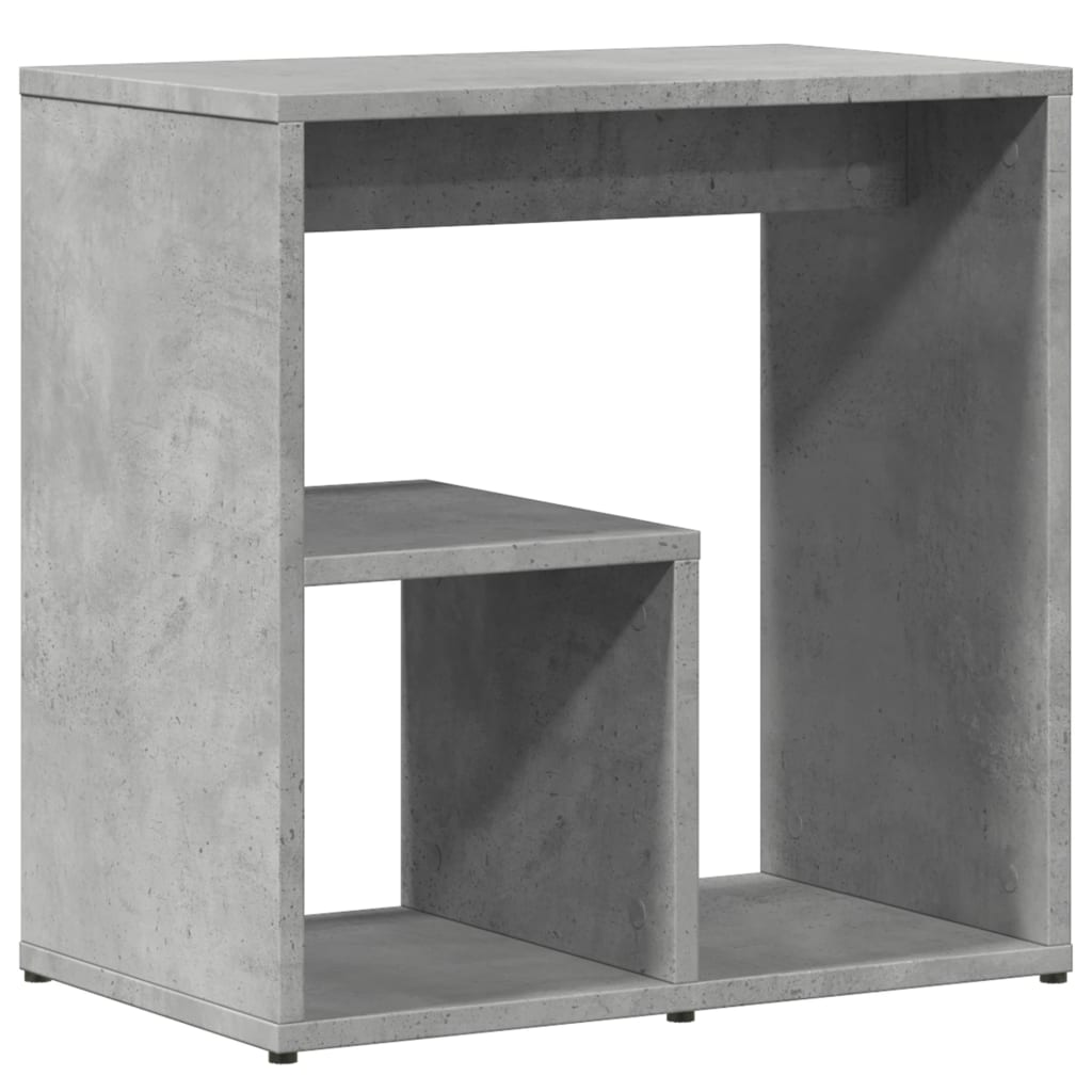 Mesa auxiliar 2 uds madera ingeniería gris hormigón 50x30x50 cm