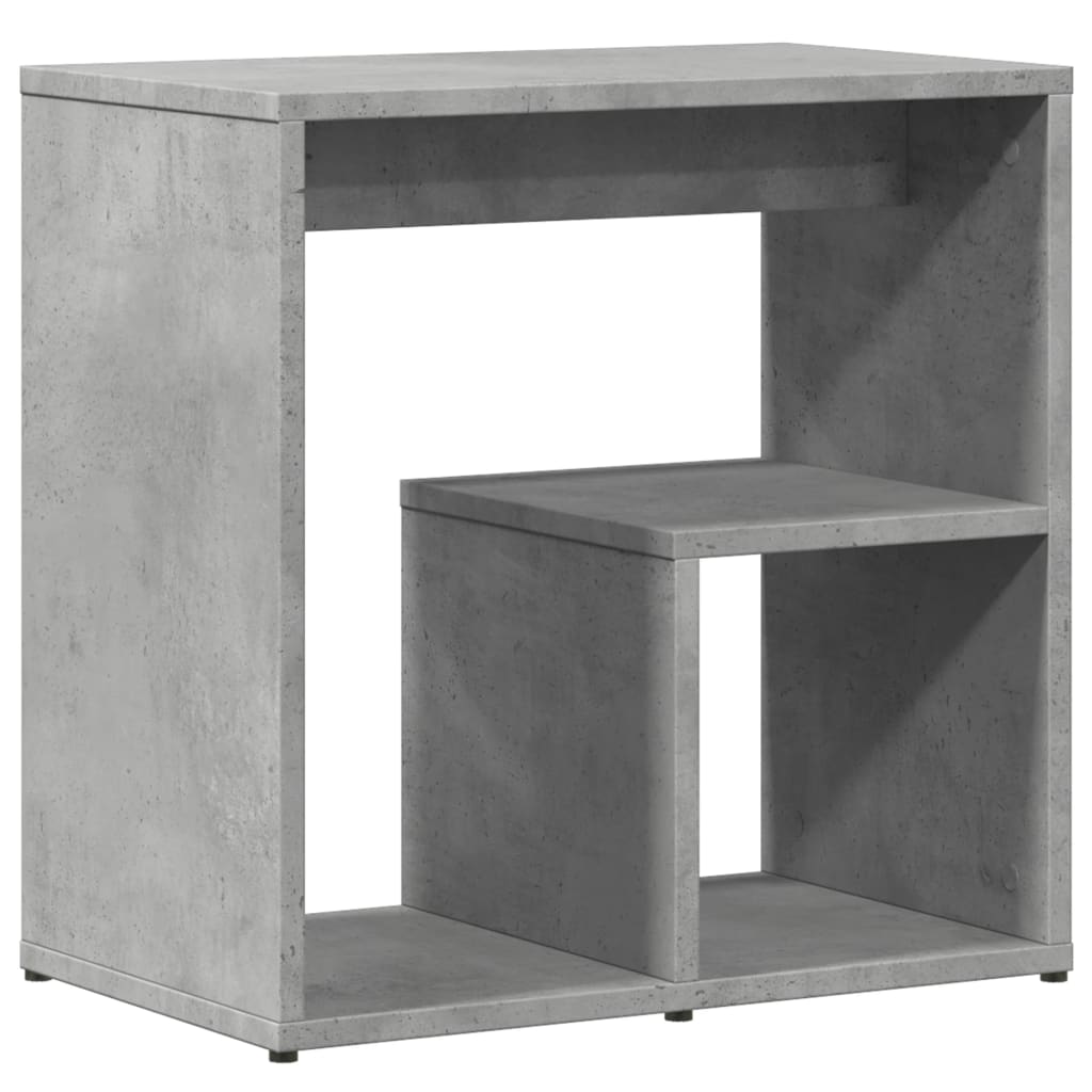 Mesa auxiliar 2 uds madera ingeniería gris hormigón 50x30x50 cm
