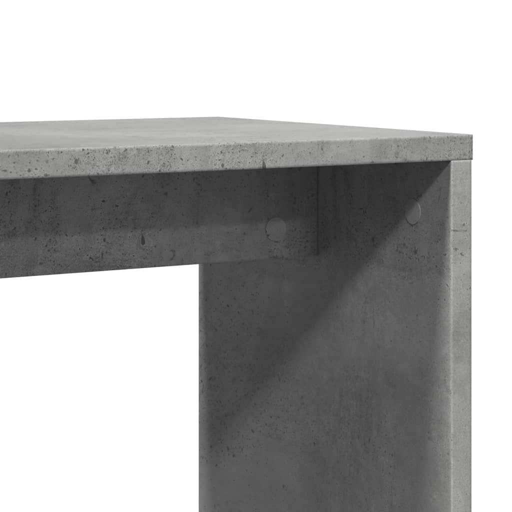 Mesa auxiliar 2 uds madera ingeniería gris hormigón 50x30x50 cm