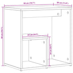 Mesa auxiliar 2 uds madera ingeniería gris hormigón 50x30x50 cm