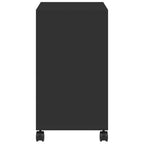 Mesa auxiliar con ruedas madera de ingeniería negra 50x30x55 cm