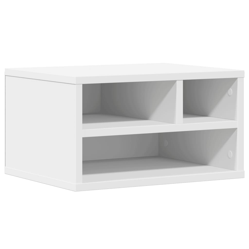 Soporte de impresora madera ingeniería blanco 40x32x22,5 cm