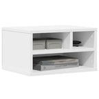 Soporte de impresora madera ingeniería blanco 40x32x22,5 cm