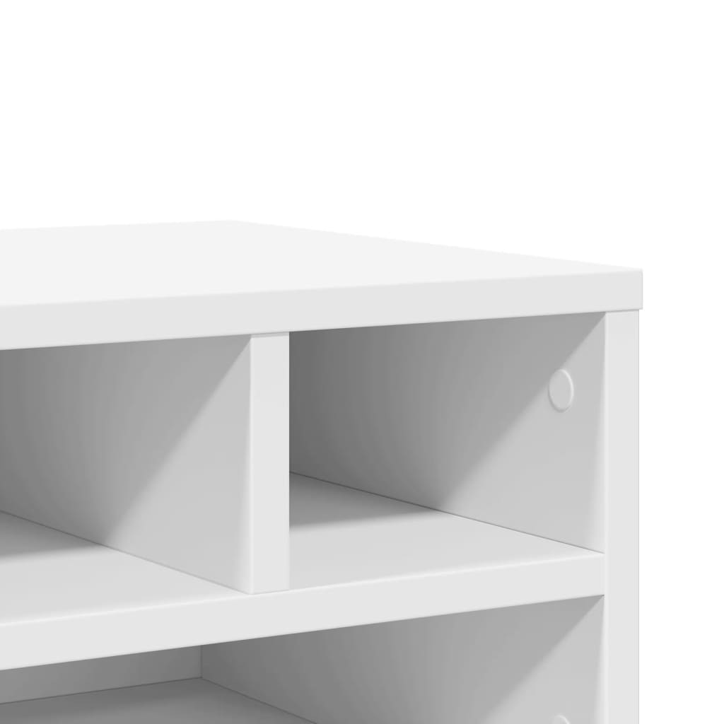 Soporte de impresora madera ingeniería blanco 40x32x22,5 cm