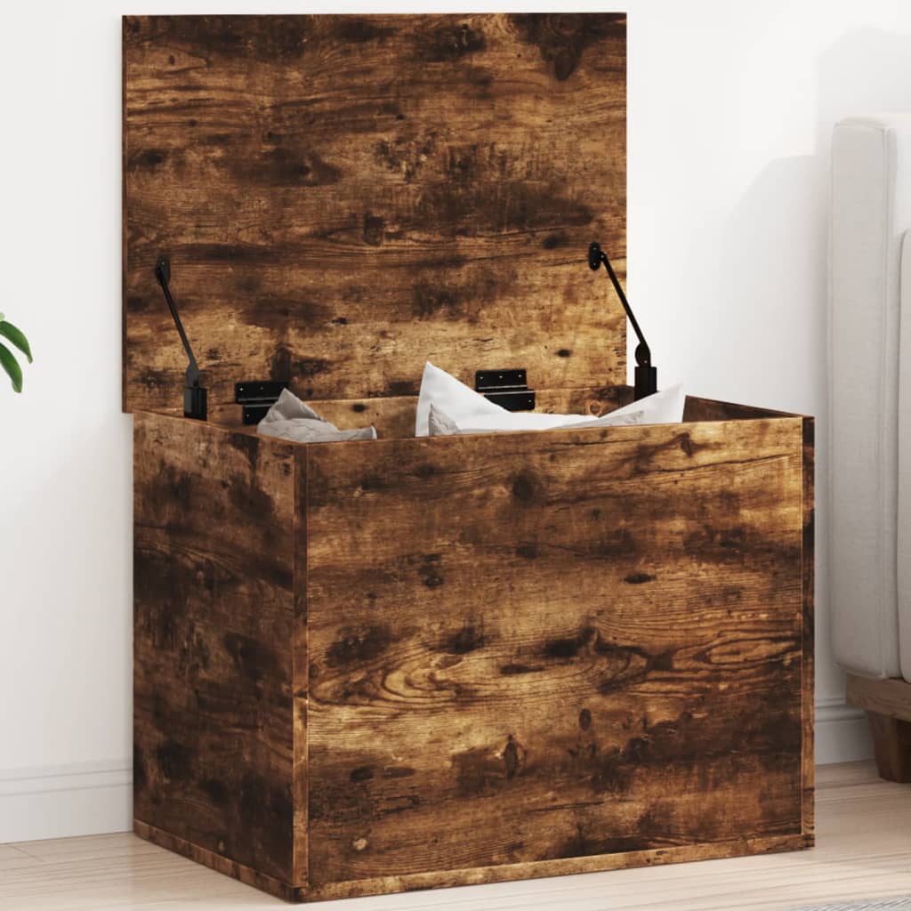 Caja de almacenaje Corona madera maciza de pino 78x78x45 cm