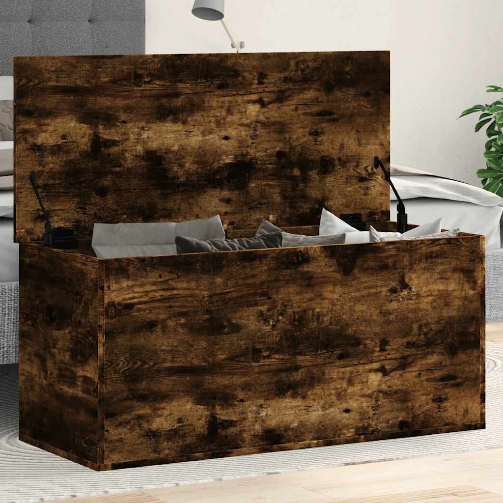 Caja de almacenaje Corona madera maciza de pino 78x78x45 cm