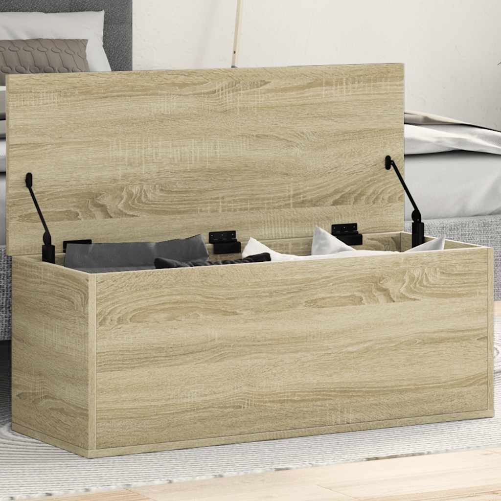 Caja de almacenaje madera ingeniería roble Sonoma 60x42x46 cm