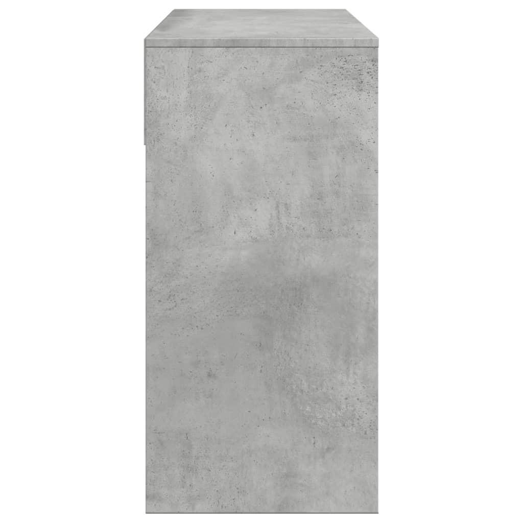 Tocador con espejo color gris hormigón 80x39x80 cm