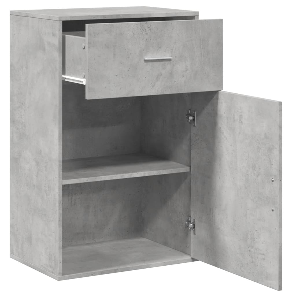 Armario almacenaje madera ingeniería gris hormigón 56,5x39x90cm