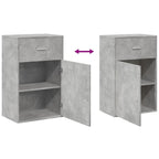 Armario almacenaje madera ingeniería gris hormigón 56,5x39x90cm