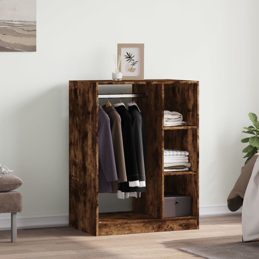 Armario de madera de ingeniería roble ahumado 77x48x102 cm