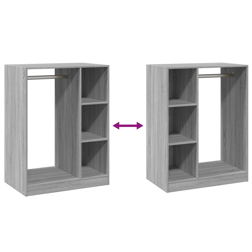 Armario de madera de ingeniería gris Sonoma 77x48x102 cm