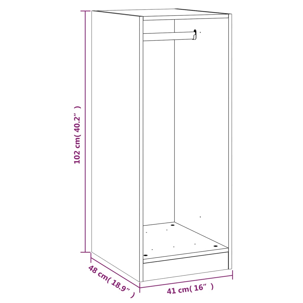 Armario de madera de ingeniería roble ahumado 48x41x102 cm