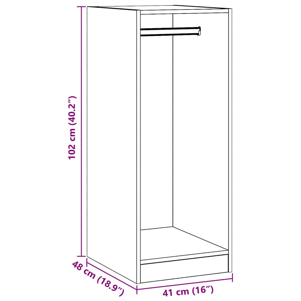 Armario de madera de ingeniería gris Sonoma 48x41x102 cm