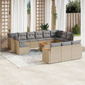 Set sofás jardín 10 pzas con cojines ratán sintético gris claro