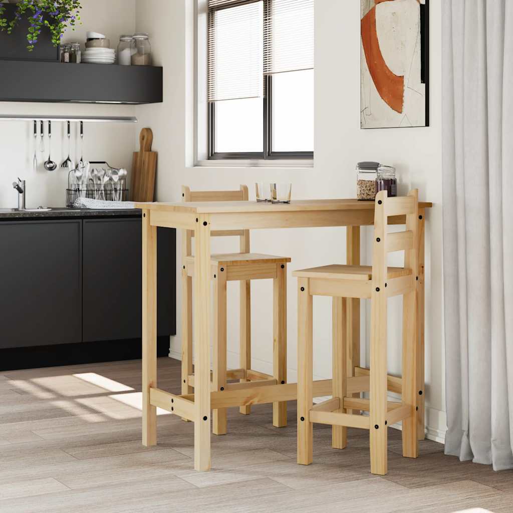 Taburetes altos 2 uds madera maciza de pino