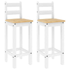 Taburetes altos 2 uds madera maciza de pino blanco