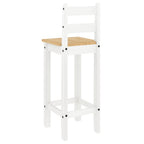 Taburetes altos 2 uds madera maciza de pino blanco