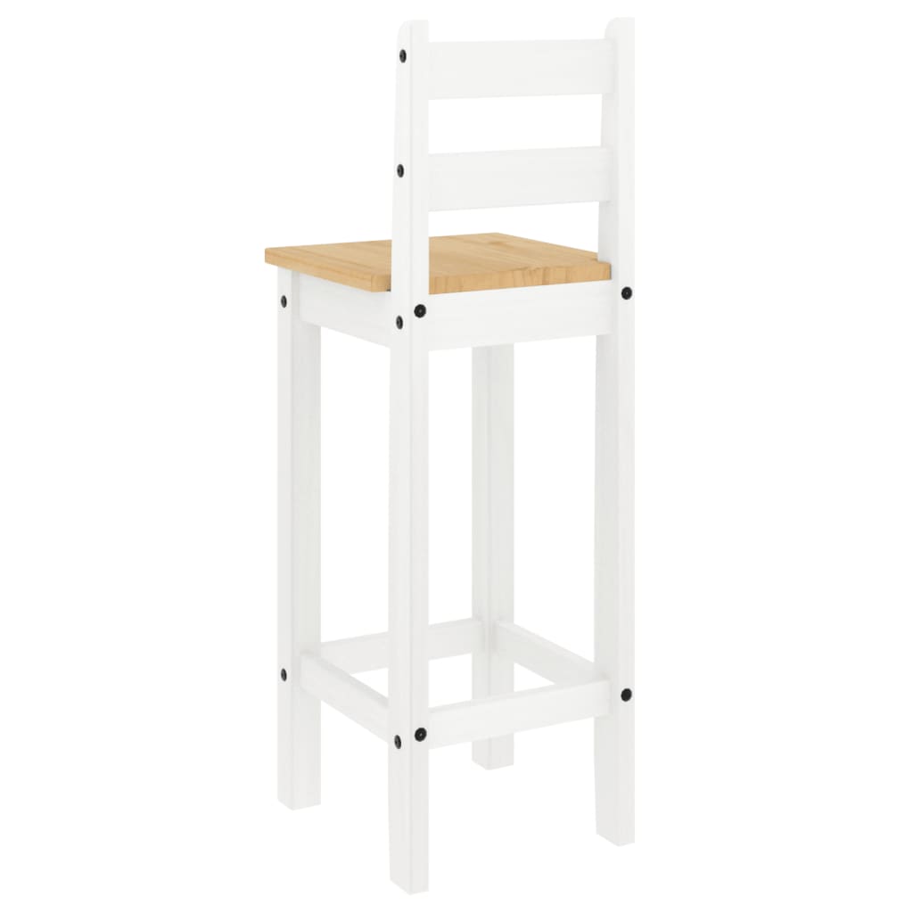 Taburetes altos 2 uds madera maciza de pino blanco